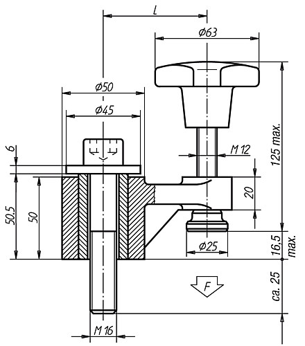 Kipp K0019.02 SCHWENKSPANNER L=100, - KIPP K0019 Schwenkspanner