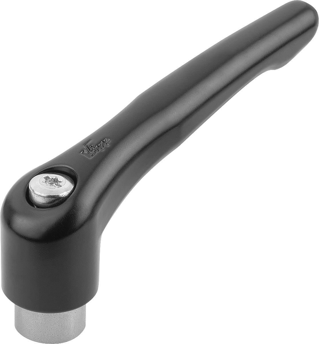 Kipp K0123.0031 KLEMMHEBEL GR.0  M3           EDELSTAHL, GRIFFHEBEL SCHWARZ SEIDENMATT - K0123-0031 KLEMMHEBEL GR 0 M3 EDELSTAHL - GRIFFHEBEL SCHWARZ SEIDENMATT