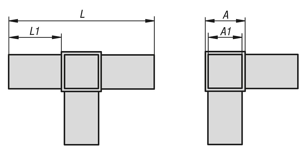 Kipp K0620.1201512 STECKVERBINDER, T STÜCK MIT ABGANG - K0620 Steckverbinder T Stueck mit Abgang - Massblatt