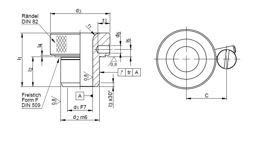 Leschhorn Steckbohrbuchsen DIN 173 A, d1 64,00; d2  85,00; d3 110,00; l1 60 - DIN 173 A Steckbohrbuchsen - TZ
