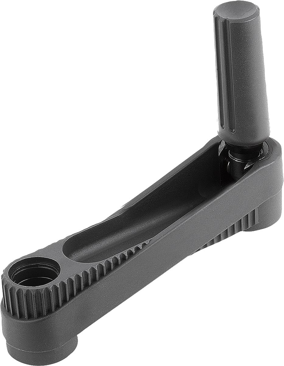 Kipp K0268.1212 NOVO.GRIP HANDKURBEL M.SICHERHEITSZYL., GRIFF, A=100, D=12H7 - K0268-1212 NOVO GRIP HANDKURBEL MIT SICHERHEITSZYL - GRIFF - A 100 - D 12H7