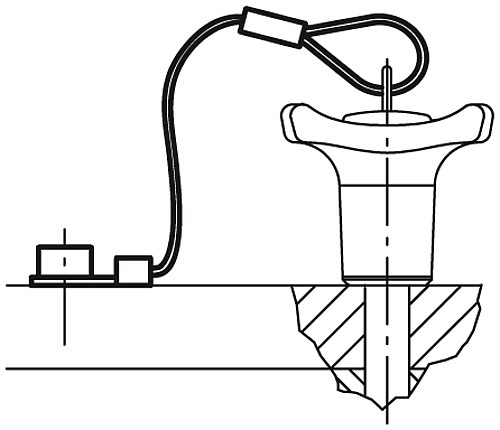 Kipp K0367.0150 HALTESEIL FORM:A MIT ÖSE U. QUETSCHKABELS. L=150, EDELSTAHL, KOMP:ALUMINIUM - KIPP K0367 Halteseile mit Oese