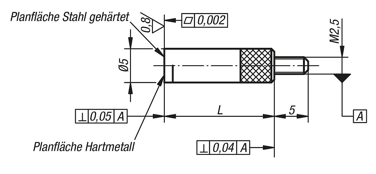 Norelem 33046-2025080 MESSEINSATZ M. PLANFLÄCHE - NLM 33046 Messeinsaetze mit Planflaeche - Massblatt