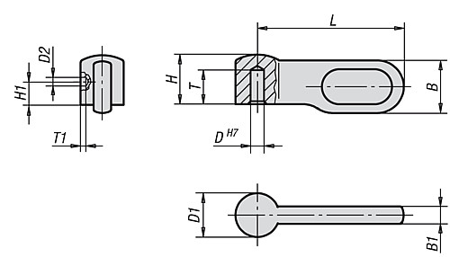 Kipp K0178.1040 RIEGEL GR.1 PASSBOHRUNG  4H7  EDELSTAHL, FÜR BEFESTIGUNG MIT - KIPP K0178 Riegel