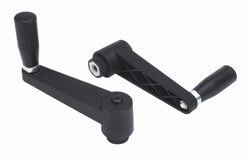 Leschhorn E513 Handkurbeln  L 86; R 65; Gewinde d1 M08; Kunststoff PA, schwarz, Gewindebuchse Messing - LE E513 Handkurbeln - Kunststoff-EcoLine-Abbildung