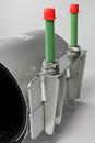 Leschhorn LS2-100-120-200-EPDM-HT-V2A Edelstahl-Reparaturschellen zweiteilig, Spannbereich 100-120, BL 200 Dichtung: EPDM-HT Temp. 150°C, Material: 1.4301 (V2A, AISI 304), PN 16 bar Wasser, PN 4 bar Gas - LS2 zweiteilige Repararturschelle