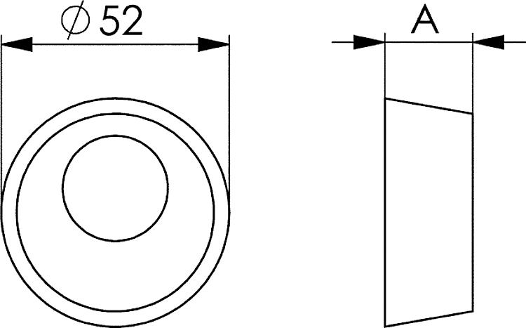 AMF 446-10 Sicherheitsrosetten-Satz, für Zylinder-Überstand: 10 mm, A: 15 mm - LE 446 Sicherheitsrosetten-Satz -Skizze
