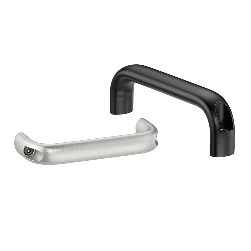Leschhorn EMO-26-F128-54 Economy Gerätegriffe, Oval Aluminium,  26 mm frontseitige Befestigung A 128,  schwarz pulverbeschichtet - EMO-26-F-54 Economy Gerätegriffe, Oval Aluminium,  26 mm frontseitige Befestigung A 128,  schwarz