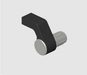 Leschhorn W1-30.R600.S54   spritzwasserdichte Rundrohrgriffe für rückseitiges Anschrauben A 600,  Schenkel schwarz / Rohr schwarz  - komplett montiert - W1 Rundrohrgriff - Griffschenkel links