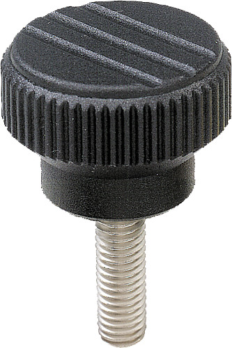 Kipp K0110.0003X10 NOVO.GRIP RÄNDELKNOPF GR.0 M3X10 EDELSTAHL - KIPP K0110-AG Raendelknoepfe mit Aussengewinde