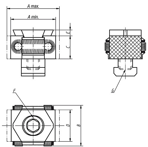 Norelem 04525-08 KEILSPANNSEGMENT FORM A, MIT ZYLINDERSCHRAUBE M8X25 - Norelem 04525 Keil Spannsegmente Form A