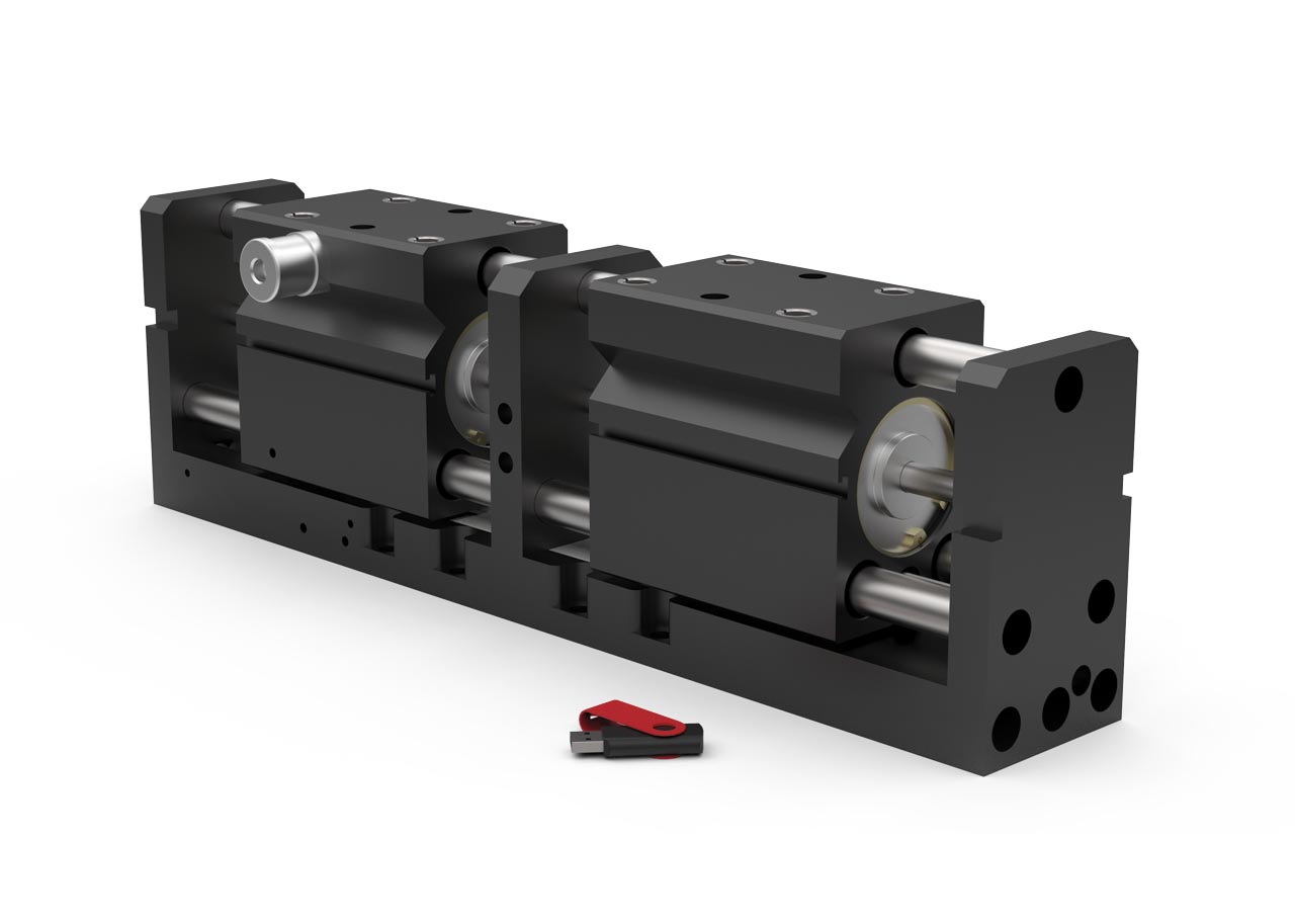 DESTACO RPR-63M-150 Schwere Langhub Parallelgreifer, Hub 150 mm, Genauigkeit ±0,13 mm, Wiederholgenauigkeit ±0,05 mm, Greifkraft 3250 N, 2 Spannbacken - RPR LANGHUB-PARALLELGREIFER