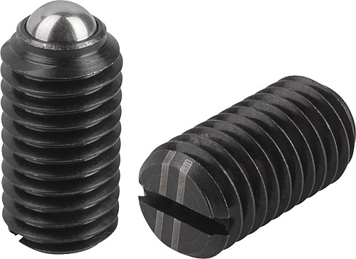 Kipp K0309.220 FEDERNDES DRUCKSTÜCK  M20, KUGEL, VERSTÄRKTE FEDERKRAFT - KIPP K0309 Federnde Druckstuecke mit Schlitz und Ku