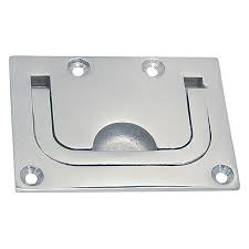 Leschhorn 01233-75x56-NI Edelstahl-Einlassgriffe, eckig ohne Schloss, L=75 B=56 H=10 mm, Material: Edelstahl A4, ohne Befestigungmaterial - 01233 Edelstahl Einlassgriff