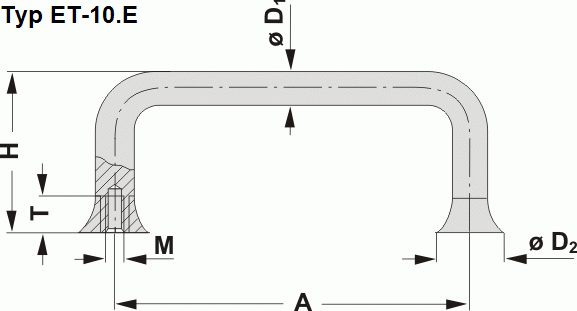 Leschhorn ET-10.E100.31   " Clean Line " Edelstahl Bügelgriffe Typ A Ø 10 mm A 100,  halbglänzend gleitgeschliffen - Leschhorn ET -Clean Line- Edelstahl Buegelgriffe