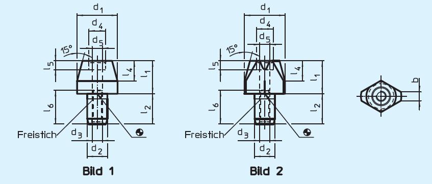 Halder 22630.0246 Aufnahmebolzen anschraubbar ähnlich DIN 6321 Ø 12 x 10, abgeflacht kurz - EH 22630 Aufnahmebolzen anschraubbar aehnlich DIN 6321