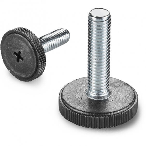 Leschhorn P200 Stellfüße  D 25; H 6; Gewinde d1 M06X17; Kunststoff PA, schwarz, - LE P200 Stellfuesse - Kunststoff-EcoLine-Abbildung