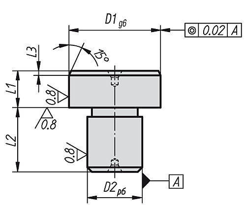 Norelem 03120-081 POSITIONSSTIFT ZYLINDRISCH D1=14, WERKZEUGSTAHL, BRÜNIERT, GESCHLIFFEN, D2=8 - Norelem 03120 Zylindrische Positionsstifte geschliffen