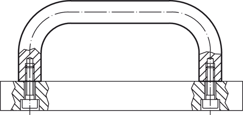 Halder 23700.0716 Fußelement für Positionierbohrung, 12 x 30 x 78 - Buegelgriffe Buegelgriff - 20 x 100 - Aluminium - blank Aluminium - blank