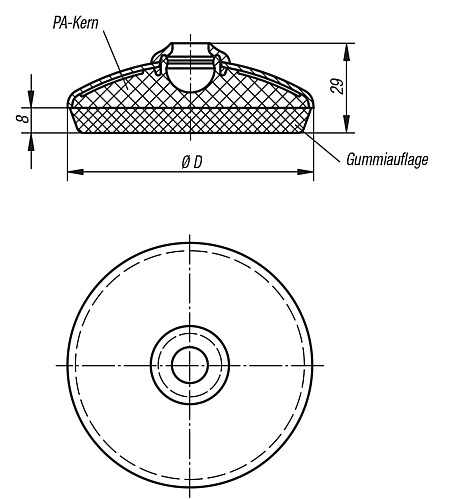 Kipp K0418.1060 TELLER F. GELENKFU? ANTISLIPPLATTE, EDELSTAHL - KIPP K0418 Teller fuer Gelenkfuesse aus Edelstahl