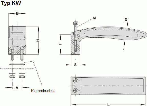 Leschhorn KW-36.020.84   Kunststoff Bügelgriffe Polyamid PA6, schwarz - Leschhorn KW Kunststoff Buegelgriffe