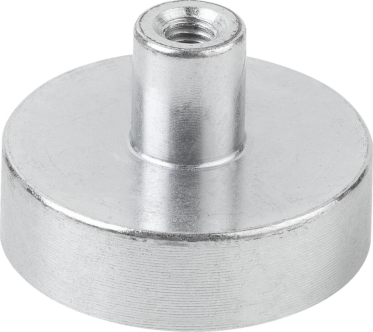 Norelem 09065-01 HALTEMAGNET FLACH, FORM B, MIT GEWINDEBUCHSE, FLACHGREIFER, - 09065-01 HALTEMAGNET FLACH - FORM B - MIT GEWINDEBUCHSE - FLACHGREIFER