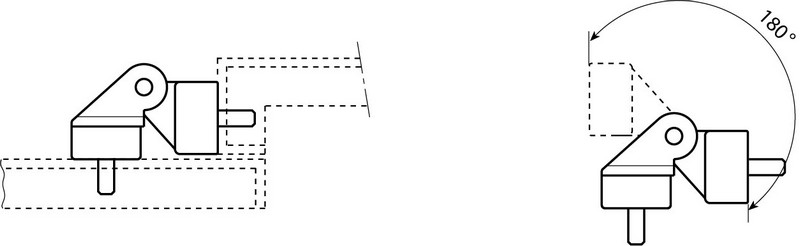 Leschhorn O453 Scharniere  I 15; C 18; Gewinde d1 M5; Kunststoff PA, schwarz, - Boteco O453 Scharniere