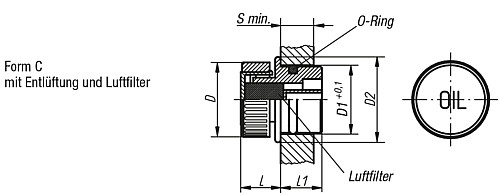 Kipp K0451.33018 EINPRESS STOPFEN, D=30, D1=18, FORM C - KIPP K0451-C Einpress Stopfen Form C