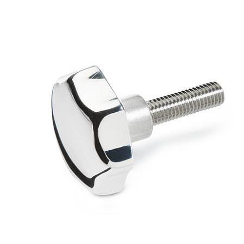 Ganter 6336.5-AP-50-M10-30 Sterngriffschrauben, Aluminium, Edelstahl Gewindestift - GN 6336-5 Sterngriffschrauben - Aluminium - Edelstahl Gewindestift-Abbildung