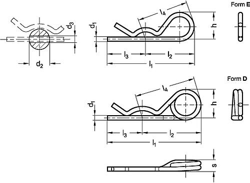 Ganter 1024-NI-1,5-E Edelstahl Federstecker - GN 1024 Edelstahl Federstecker-Abbildung