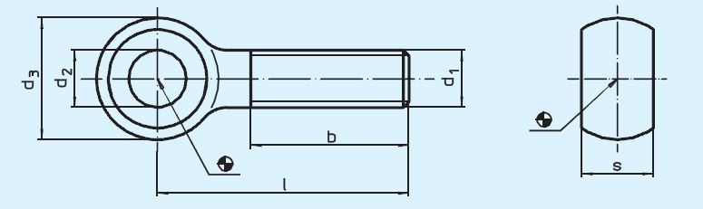 Leschhorn Augenschraube DIN 444 Form B M 8 x 100, Stahl Güte 8.8 - EH 22980 Augenschrauben DIN 444 - Form B