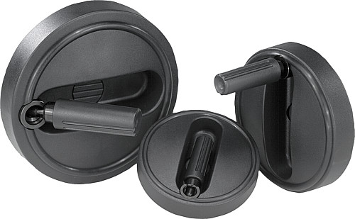 Kipp K0258.31251405 NOVO.GRIP HANDRAD M.ZYL.GRIFF UMLEGBAR, GR.3, D1=125, D=14H7 - KIPP K0258 Handraeder mit Zylindergriff umlegbar