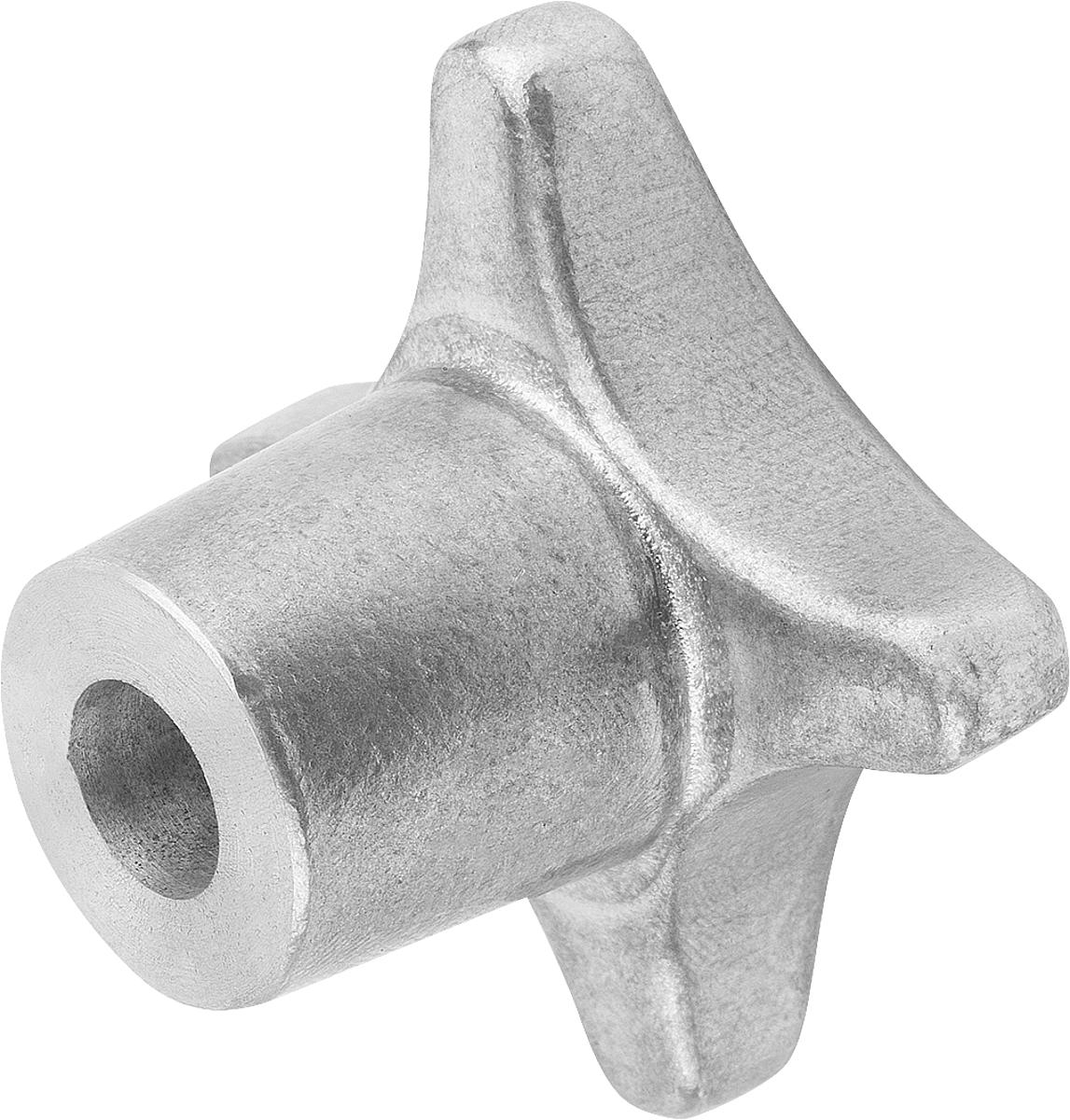 Kipp K0145.205010 KREUZGRIFF FORM B, D1=50, D4=10H7, ALU, GEROMMELT - K0145-205010 KREUZGRIFF FORM B - D1 50 - D4 10H7 - ALU - GEROMMELT