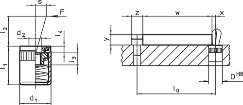 Halder 22150.1126 Seitendruckstück glatt mit Abdichtung, Ø 10 x M 4 / 75 N mit Innengewinde - Seitendruckstuecke Seitendruckstueck - glatt - mit Abdichtung - Durchmesser 10 x M 4 - 50 N - mit Innengewinde