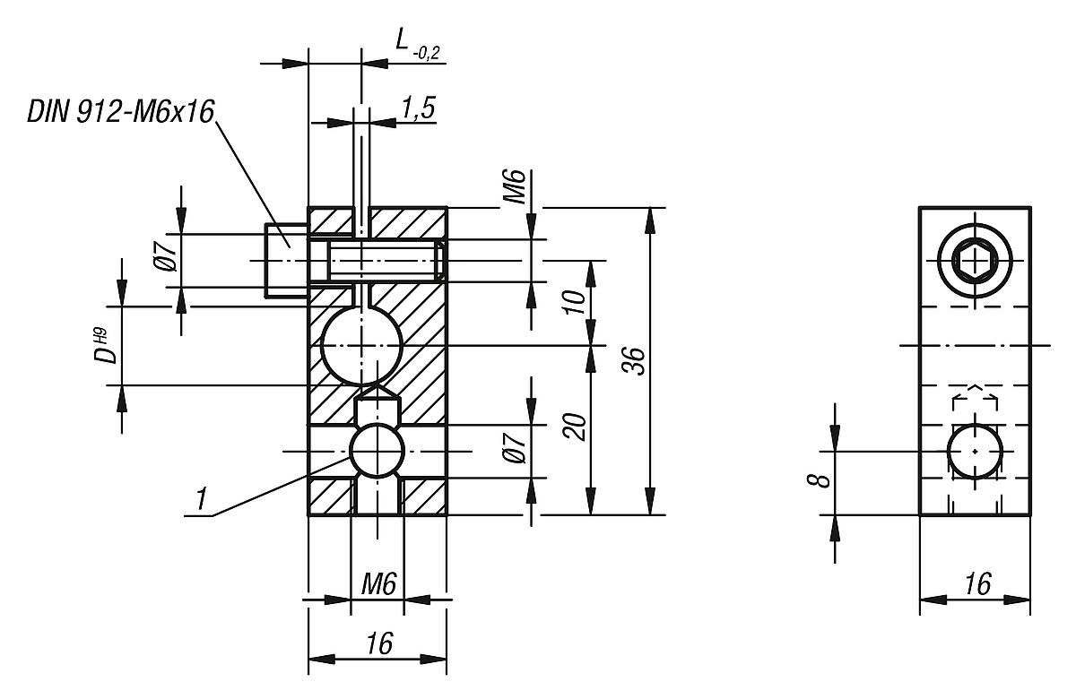 Norelem 31152-0710 GELENKSTÜCK - NLM 31152 Gelenkstuecke - Massblatt
