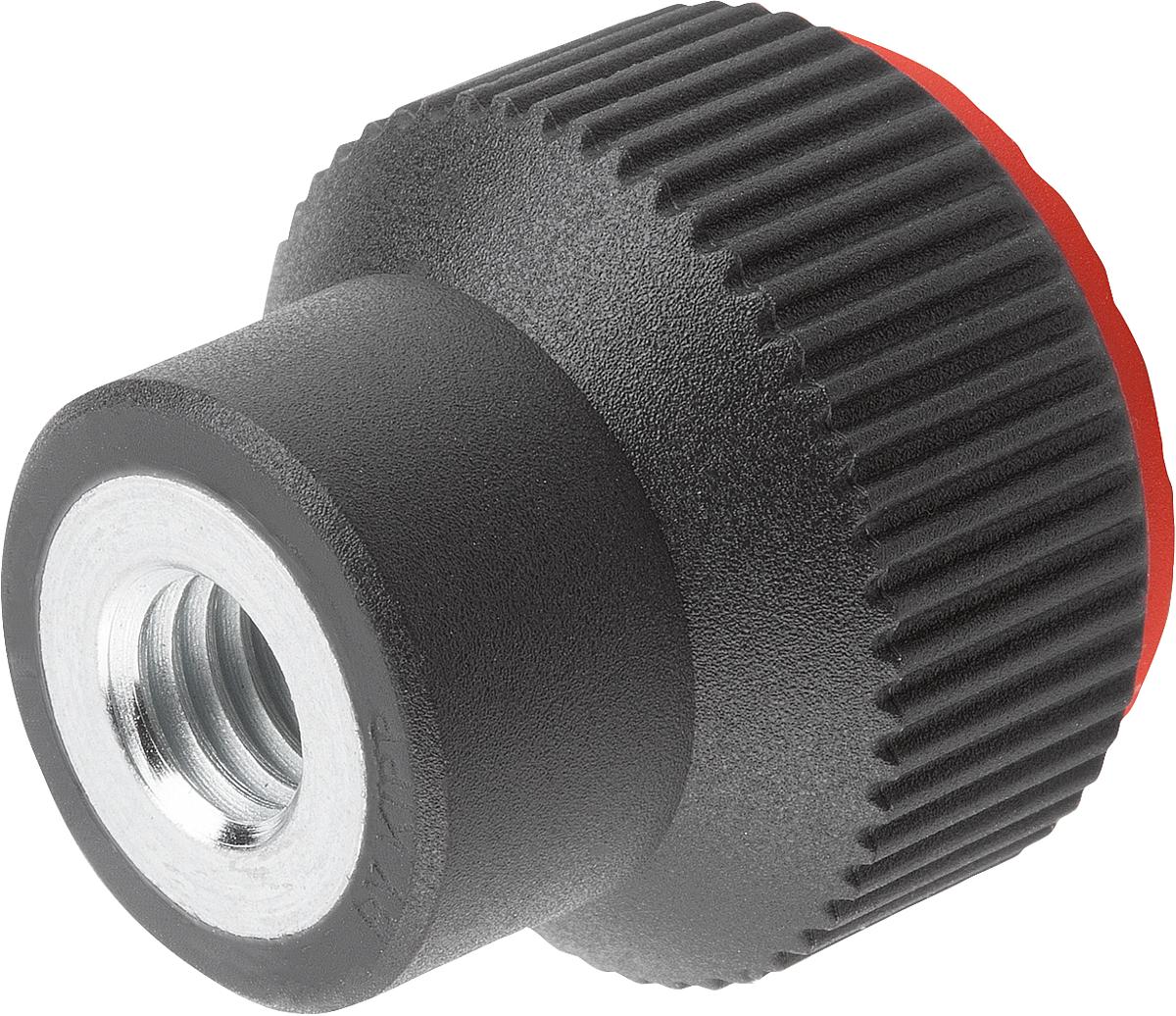 Norelem 06092-3106 NOVO.GRIP RÄNDELKNOPF GR.3  M10, DECKEL VERKEHRSROT - 06092-3106 NOVO-GRIP RAENDELKNOPF GR-3  M10 - DECKEL VERKEHRSROT