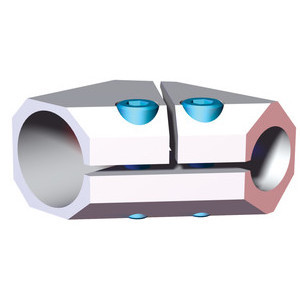 DESTACO CPI-SECM-2020M Leichtbau Manschettenklemmen, Rohrdurchmesser d1= 20, d2= 20 mm, Material Alu, max. Belastung: Spanner 1 10,8Nm,  Spanner 2 10,8Nm - LE70000 Manchettenklemmen