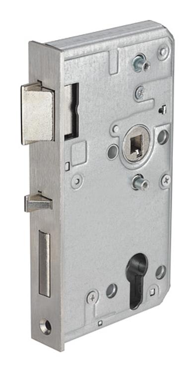 AMF 142PS-40PZW DIN R Selbstverriegelndes Schloss, verzinkt, für Kastenbreite: 40 mm, Türrichtung: DIN R, E: 33 mm - LE 142PS Selbstverriegelndes Schloss - verzinkt-Abbildung