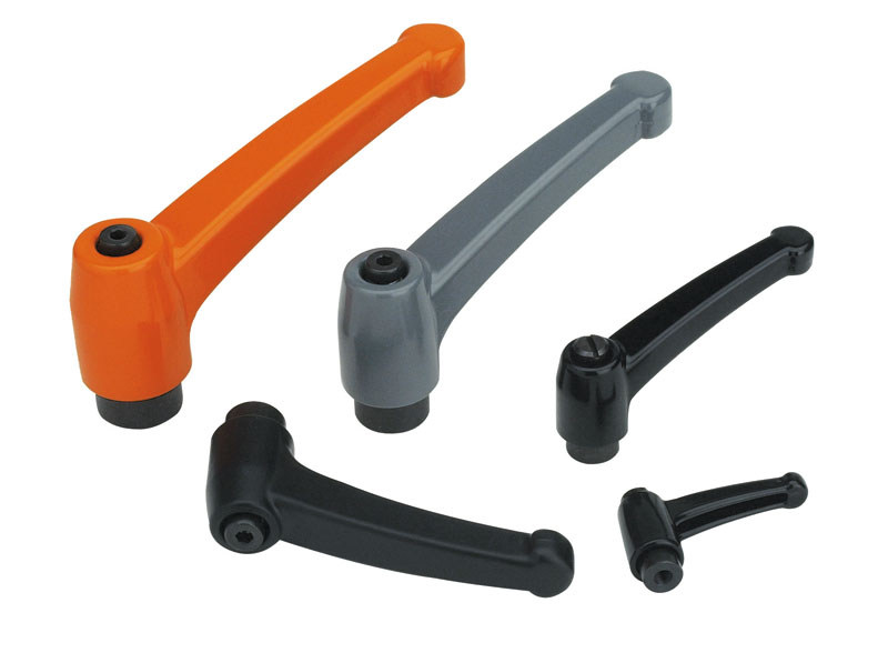 Leschhorn A592 verstellbare Klemmhebel  R 65; Innengewinde M6; metallicgrau - Boteco A592 Verstellbare Klemmhebel