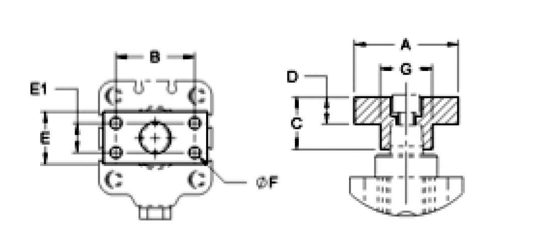 DESTACO 821556 Spannarm Adapter passend zu Modell: 8215/8216, A= 38,1 - DESTACO 8000 - 8200 - 8400 Serie Spannarm Adapter - TZ