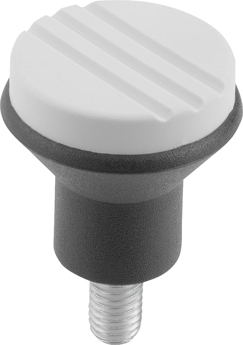 Kipp K0251.055X10 NOVO.GRIP PILZKNOPF GR.1  M5X10, DECKEL LICHTGRAU - K0251-055X10 NOVO GRIP PILZKNOPF GR 1 M5X10 - DECKEL LICHTGRAU
