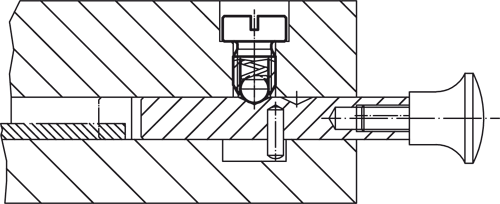 Halder 22050.0942 Federndes Druckstück mit Kugel, Kopf und Schlitz M 6, rostfreier Stahl, Standard-Federkraft - Federnde Druckstuecke Federndes Druckstueck mit Kugel und Kopf