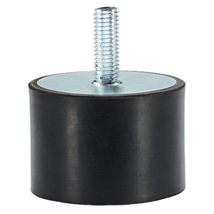 Halder 25150.1351 Gummi-Anschlagpuffer Ø 50 x 20 x M 10 mit Innengewinde,  rostfreier Stahl - Gummi-Anschlagpuffer - zylindrisch - Durchmesser 15 x 15 - mit Innengewinde - Stahl