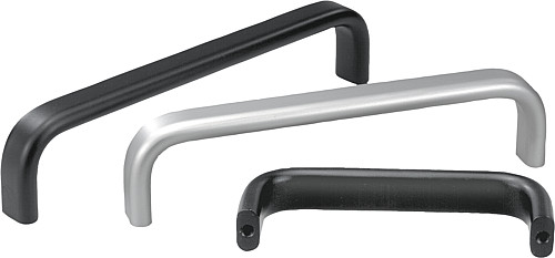 Kipp K0205.12001 BÜGELGRIFF FLACHPROFIL, A=120, M5, SCHWARZ ELOXIERT - KIPP K0205 Buegelgriffe Flachprofil
