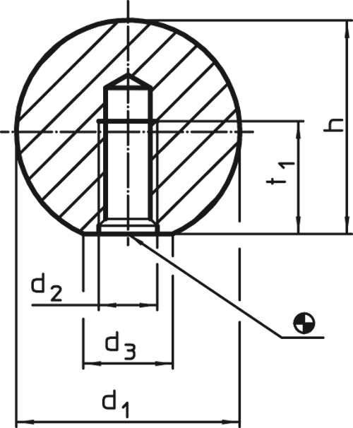 Halder 24561.0220 KugelknopfMetallausführung ähnlich DIN 319 Ø 20 x M 5mit Gewinde, Form C, rostfreier Stahl - Kugelknoepfe Kugelknopf DIN 319 Durchmesser 20 x M 5 mit Gewinde - Form C - Stahl poliert Stahl