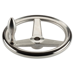 Halder 24591.0010 Handrad ähnlich DIN 950 rostfreier Stahl A4 Ø 125 x Ø 12, ohne Nut, ohne Griff, Form B-F/A (alt:A4) - Handraeder Handrad aehnlich DIN 950 - rostfreier Stahl A4