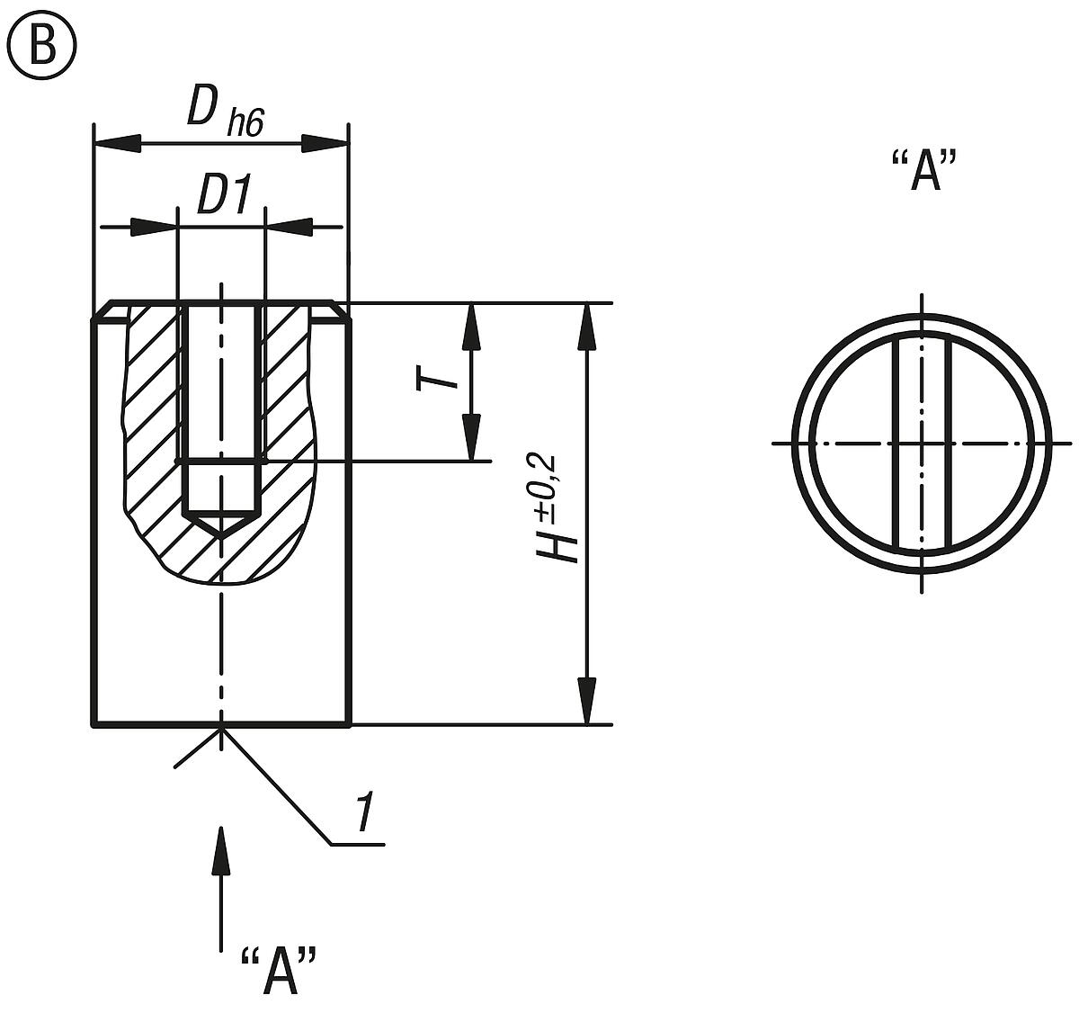 Norelem 09067-04 MAGNET STABGREIFER, RUND, D=8 D1=M03, FORM:B, SMCO, KOMP:MESSING - NLM 09067 Magnete rund -Stabgreifer- aus SmCo - Massblatt