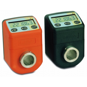 Fiama EP25-B-R elektronische Positionsanzeige programmierbar.  Ansicht A horizontal, Steigung programmierbar, Anzeige programmierbar; Hohlwelle 25H7, Farbe R= orange, DrehmomentstützeR - LE 70063 EP20-EP25