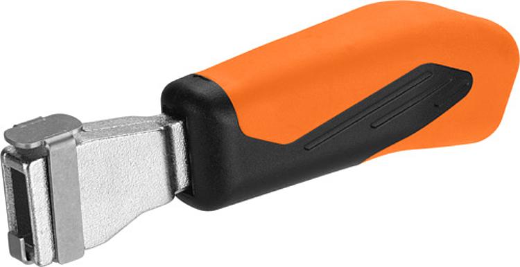 AMF 6837HJ-3 Orangefarbener Handgriff, abnehmbar, Größe : 3, H: 35, L: 118,5 - LE 6837HJ Orangefarbener Handgriff - abnehmbar-Abbildung