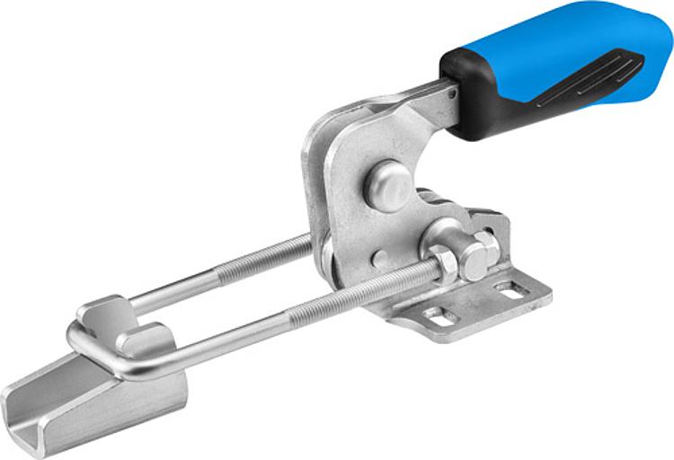 AMF 6848HSE-4 Verschlussspanner horizontal mit blauem Handgriff und Sicherheitsverriegelung, Größe : 4, F1: 7,0 kN - LE 6848HSE Verschlussspanner horizontal mit blauem Handgriff und Sicherheitsverriegelung-Abbildung